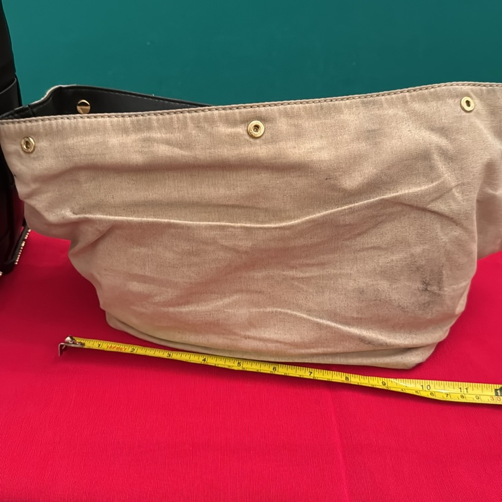 Michael Kors black basket weave bag w/removable canvas tri section insert (OLCC) - Picture 4 of 17